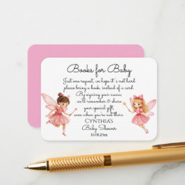 Charmante Pink Fairies Bücher für Babydusche Begleitkarte