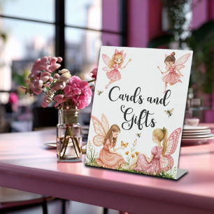 Charmante Pink Fairies Karten und Geschenke Sockelschild