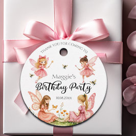 Charmante Pink Fairies Woodland Geburtstagsparty Geschenkanhänger