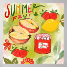 Charmante rustikale Sommer Früchte Illustration