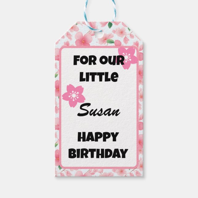 Charmante Sakura-Blüten Geschenkanhänger (Vorderseite)