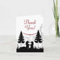 Charmante Silhouette Mountain Bears Danke Karte