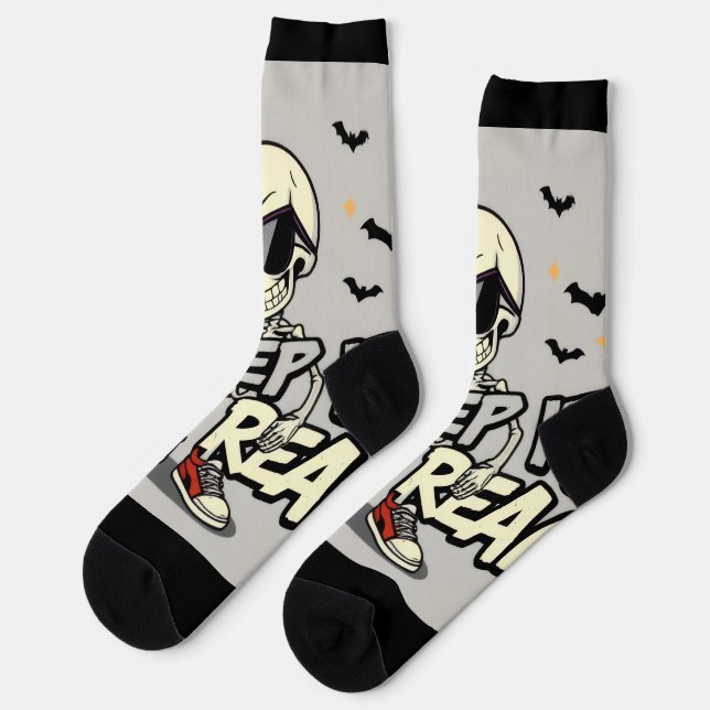 Charmante Skeleton Halloween Socken - Spaß & Einzi (Linkes Detail)