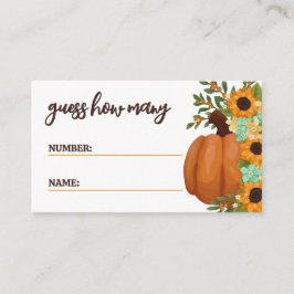 Charmante Sonnenblumen Guess Betrag Baby Dusche Sp Begleitkarte