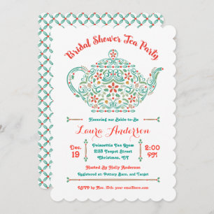 Charmante Teapot Bridal Dusche Einladung