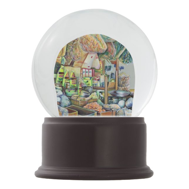 Charmante Versprechen eines Fine Tekka Center Sing Schneekugel (Rückseite)