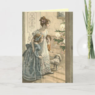 Charmante Viktorianische Weihnachtskarte Feiertagskarte
