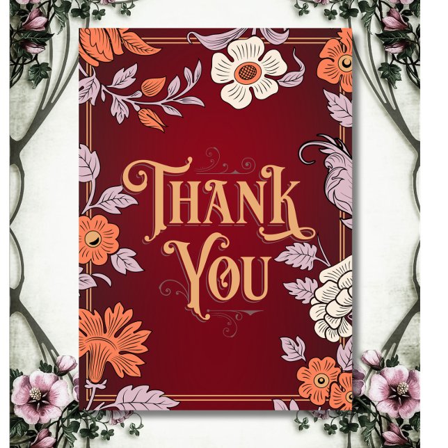 Charmante Vintage Blume Dankeskarte (Von Creator hochgeladen)