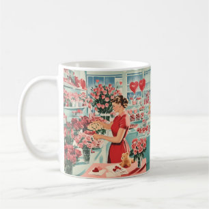 Charmante Vintage Blume Shop Szene Kaffeetasse