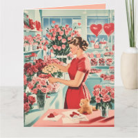 Charmante Vintage Blume Shop Szene