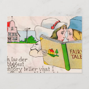 Charmante Vintage Märchen Illustration: Postkarte