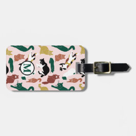 Charmante, von Hand gezeichnet Katzen auf rosa Hin Gepäckanhänger