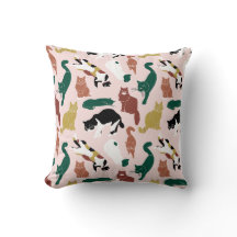 Charmante, von Hand gezeichnet Katzen auf rosa Hin