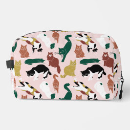 Charmante, von Hand gezeichnet Katzen auf rosa Hin Waschbeutel