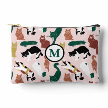 Charmante, von Hand gezeichnet Katzen auf rosa Hin