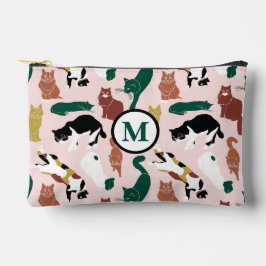 Charmante, von Hand gezeichnet Katzen auf rosa Hin Zubehörtasche
