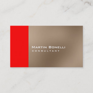 Charmante Warme, beige Red Strip Business Card Visitenkarte