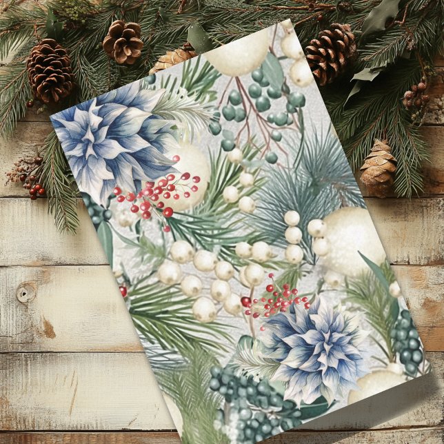 Charmante Weihnachten Elfenbeinschmuck Blue Red Seidenpapier (Von Creator hochgeladen)