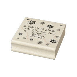 Charmante Weihnachts-Snowflake-Adresse Gummistempel