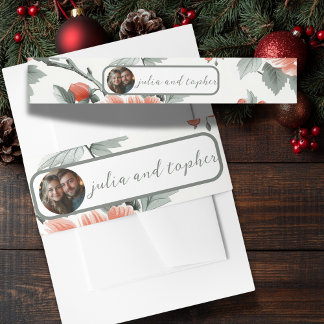 Charmante Weihnachtsfeier mit romantischem Foto Einladungsbanderole