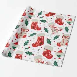 Charmante Weihnachtsfeiertage und Holly Pattern Geschenkpapier