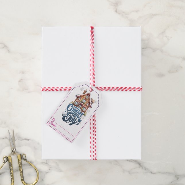 Charmante Weihnachtsgeschenke mit gemütlicher Hütt Geschenkanhänger (Mit Garn)