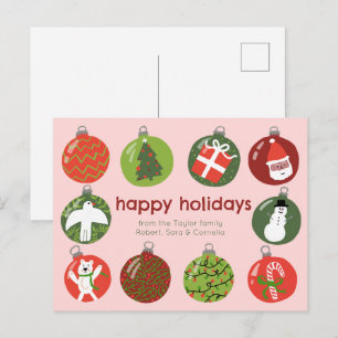 Charmante Weihnachtsschmuck Vintag Xmas CUSTOM Postkarte