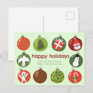 Charmante Weihnachtsschmuck Vintag Xmas CUSTOM Postkarte