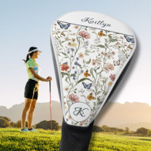 Charmante Wildblumen Schmetterlinge Name Monogramm
