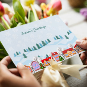 Charmante Winter Village - Personalisiert Karte