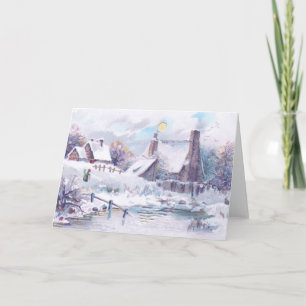 Charmante Winterlandschaft Feiertagskarte