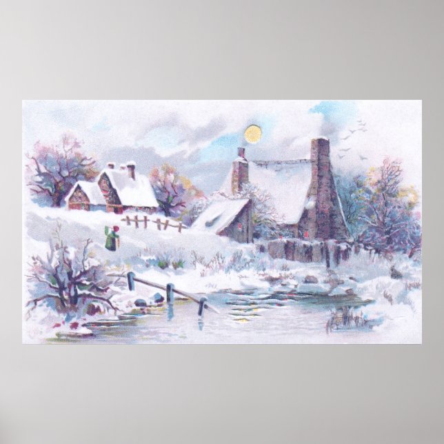 Charmante Winterlandschaft Poster (Vorne)