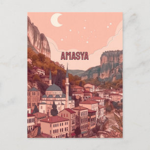 Charmanter Abend von Amasya, Turkiye Postkarte