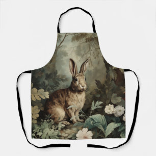 Charmanter antiker Hase im üppigen Wald Schürze