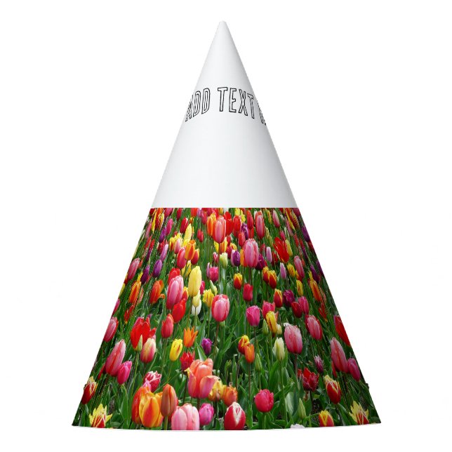 Charmanter Blumengarten ergänzen Text hier Handwer Partyhütchen (Vorderseite)