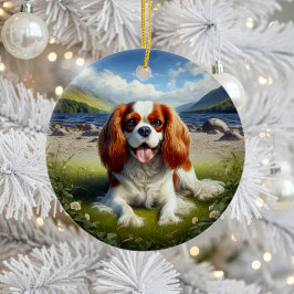 Charmanter Cavalier King Charles Spaniel Erinnerun Keramik Ornament