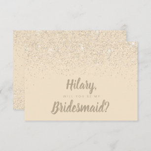 Charmanter Champagner Glitzer Bridesmaid Card Einladung