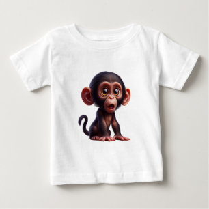 Charmanter Chimp Whimsy - Adortable Cartoon Primat Baby T-shirt