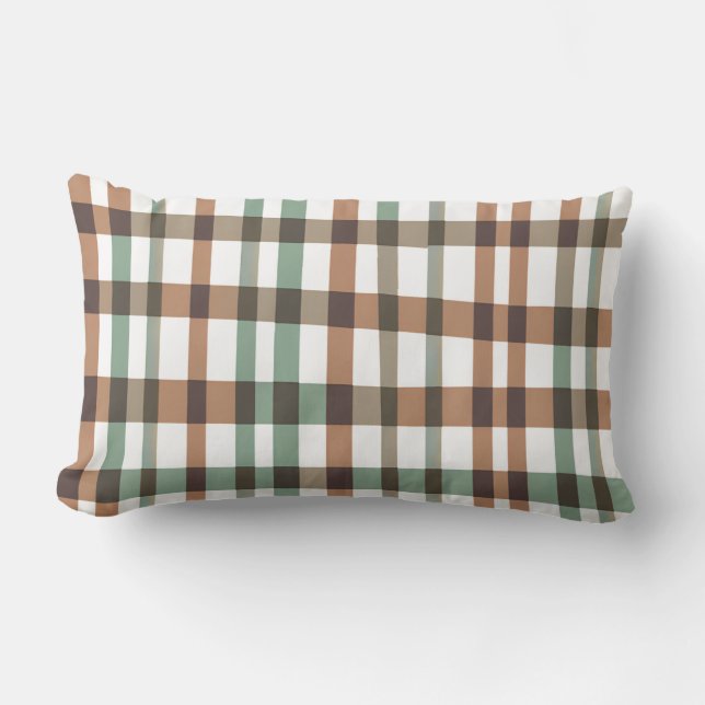 Charmanter Cotattcore Buffalo Kariert Pastell Spri Lendenkissen (Vorderseite)