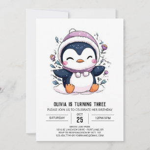 Charmanter Elegante Pinguin Einladung
