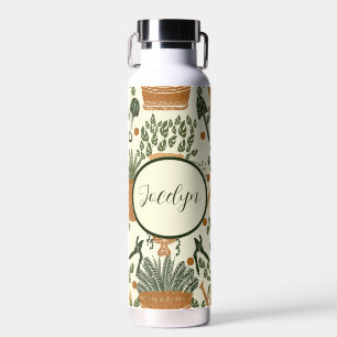 Charmanter Garten Lover's Terracotta & Green Plant Trinkflasche