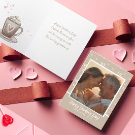 Charmanter Kaffee mit Foto und Botschaft Feiertagskarte