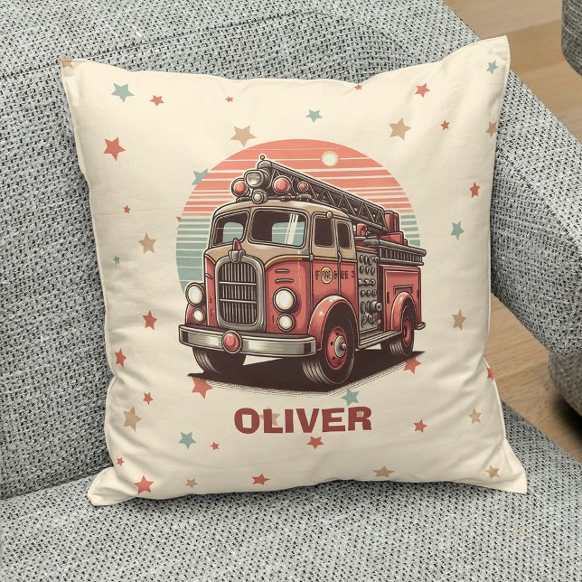 Charmanter Retro-Vintager Feuerzug bei Sonnenunter Kissen (Von Creator hochgeladen)