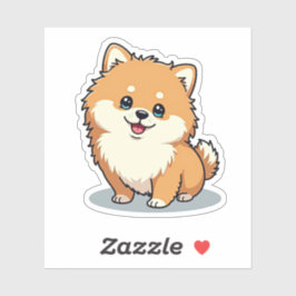Charmanter Spitz, Bubbly Kawaii, klein Aufkleber