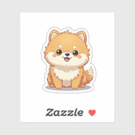 Charmanter Spitz, flauschige Freude, klein Aufkleber