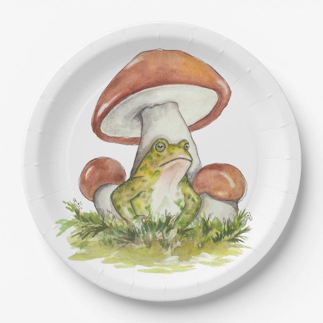 Charmanter Toad unter dem Pilz Pappteller (Vorderseite)