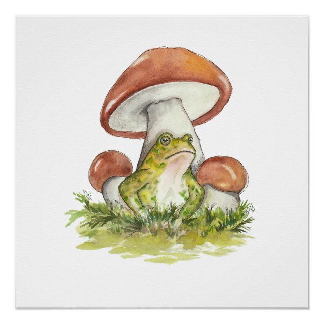 Charmanter Toad unter dem Pilz Poster (Vorderseite)