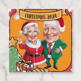 Charmanter Urlaub mit Rot-Gold-Karikatur Geschenkanhänger