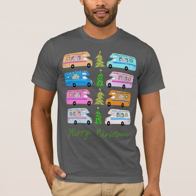 Charmanter Weihnachtscamper Retro Motorhome RV Xma T-Shirt (Vorderseite)
