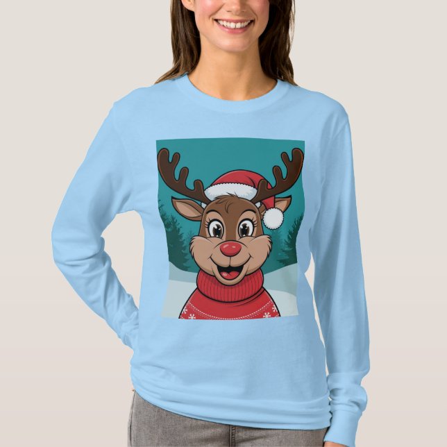 Charmanter Weihnachtsmann-T - Shirt für Mädchen (Vorderseite)
